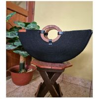 Cartera Tejida Maria color Negro PUNTO & ARTE