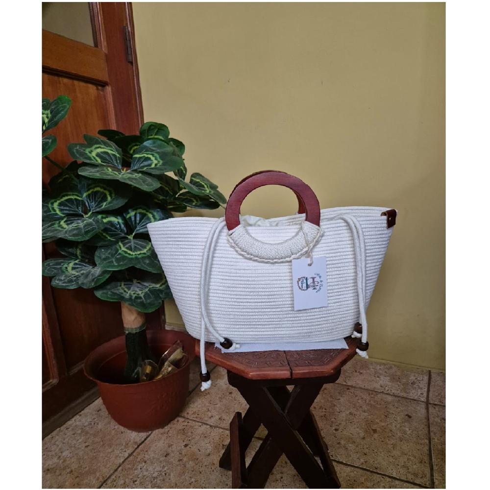 Cartera Tejida Magaly color Blanco PUNTO & ARTE