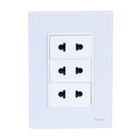 Placa Armada Orange: Tomacorriente Triple Universal Vitro Blanco