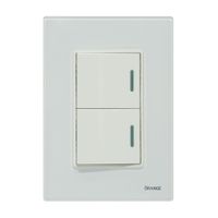 Placa Armada Orange: Interruptor Doble Vitro Blanco
