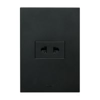 Placa Armada Orange: Tomacorriente Simple Universal Matte Negro