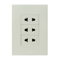Placa Armada Orange: Tomacorriente Triple Universal Matte Blanco