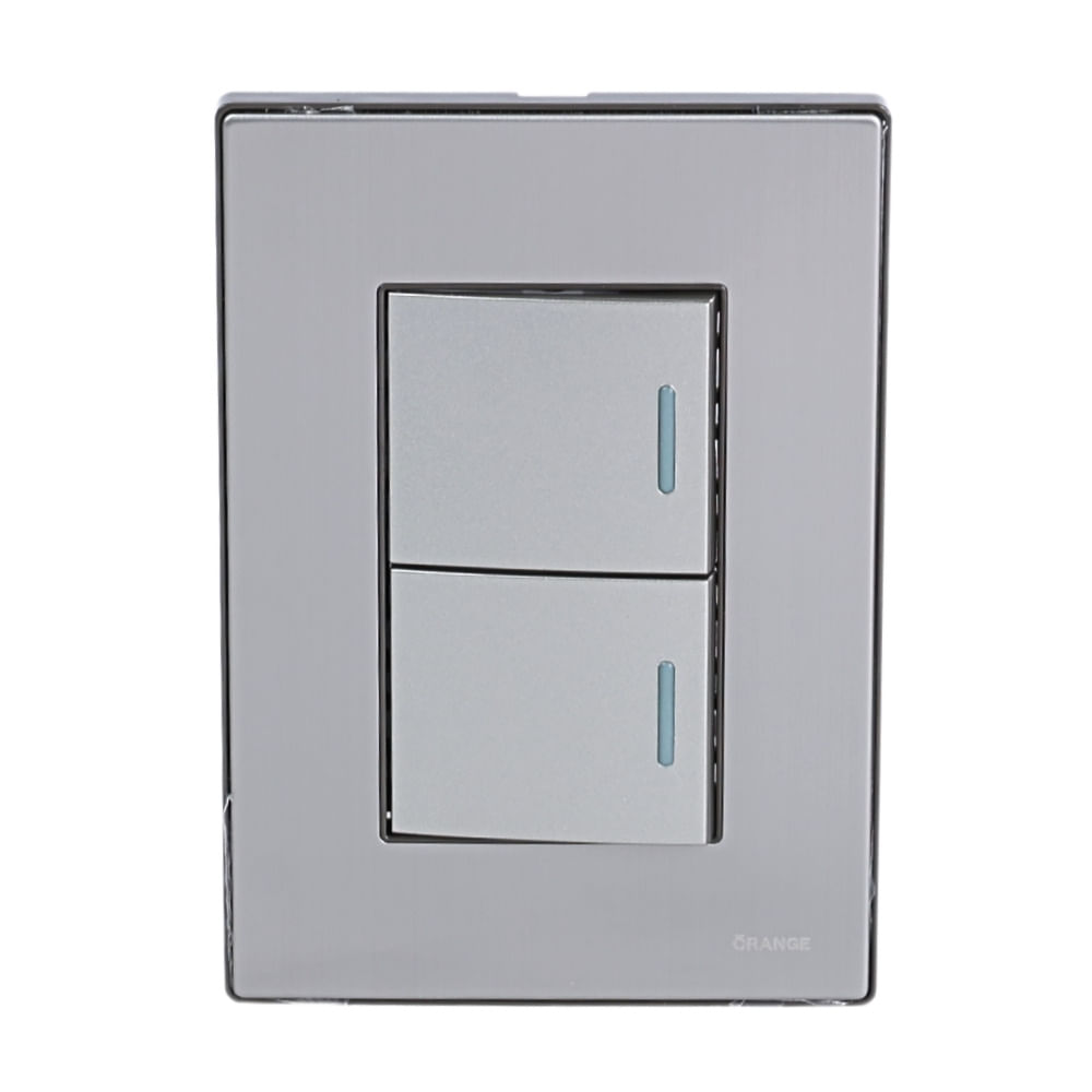 Placa Armada Orange: Interruptor Doble Acero Inoxidable