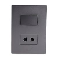 Placa Armada Orange: Interruptor + Tomacorriente Matte Terra