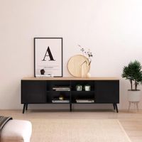 Mueble para TV Moderna Linares Negro/Duna R&R MUEBLES