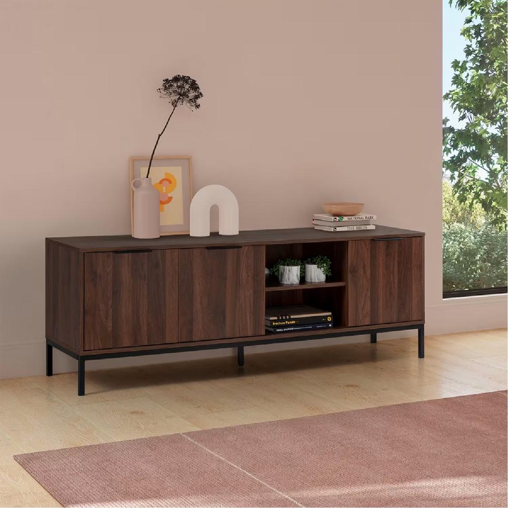 Mueble para TV Moderna Maly Marrón 3 Puertas R&R MUEBLES