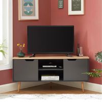 Mueble para TV Esquinero Maison Negro/Duna R&R MUEBLES