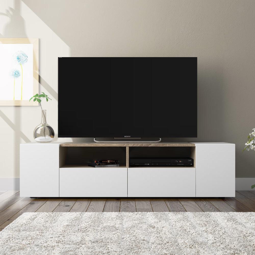 Mueble para TV Moderna Nieves Blanco/Duna R&R MUEBLES