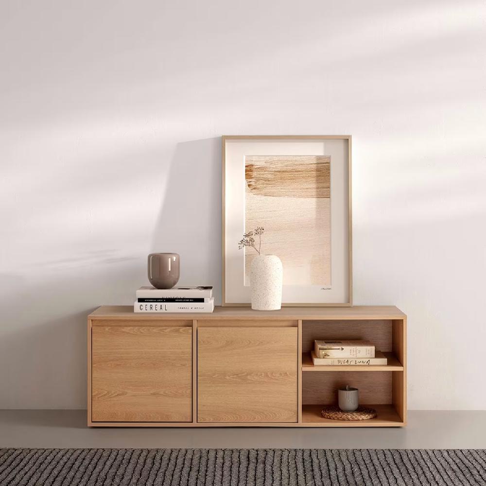 Mueble para TV Moderna Flori 2 Puertas con Compartimientos R&R MUEBLES