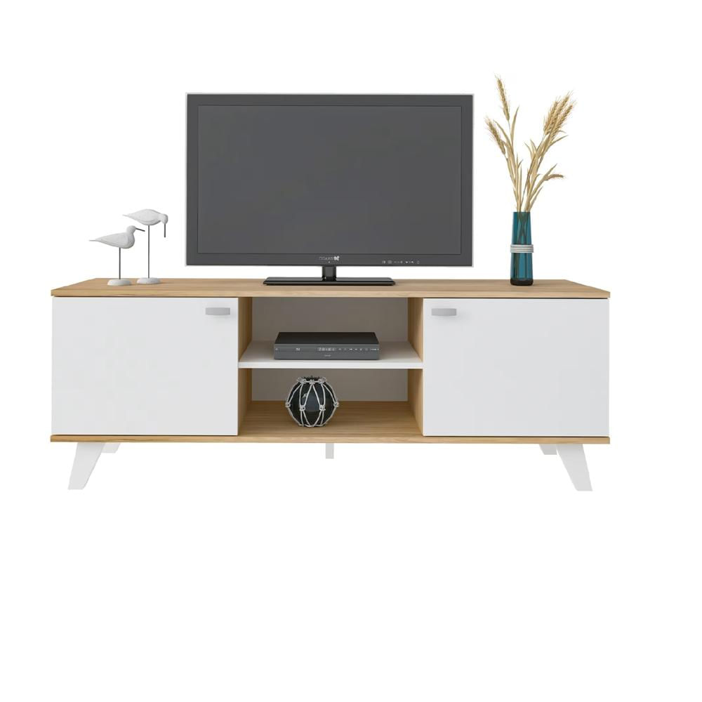 Mueble para TV Moderna Yako Duna/Blanco 2 Puertas R&R MUEBLES