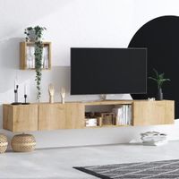 Mueble para TV Flotante con Repisa Aura 3 Puertas Duna R&R MUEBLES