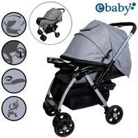 Coche Cuna Ebaby «ROSSI» Gris