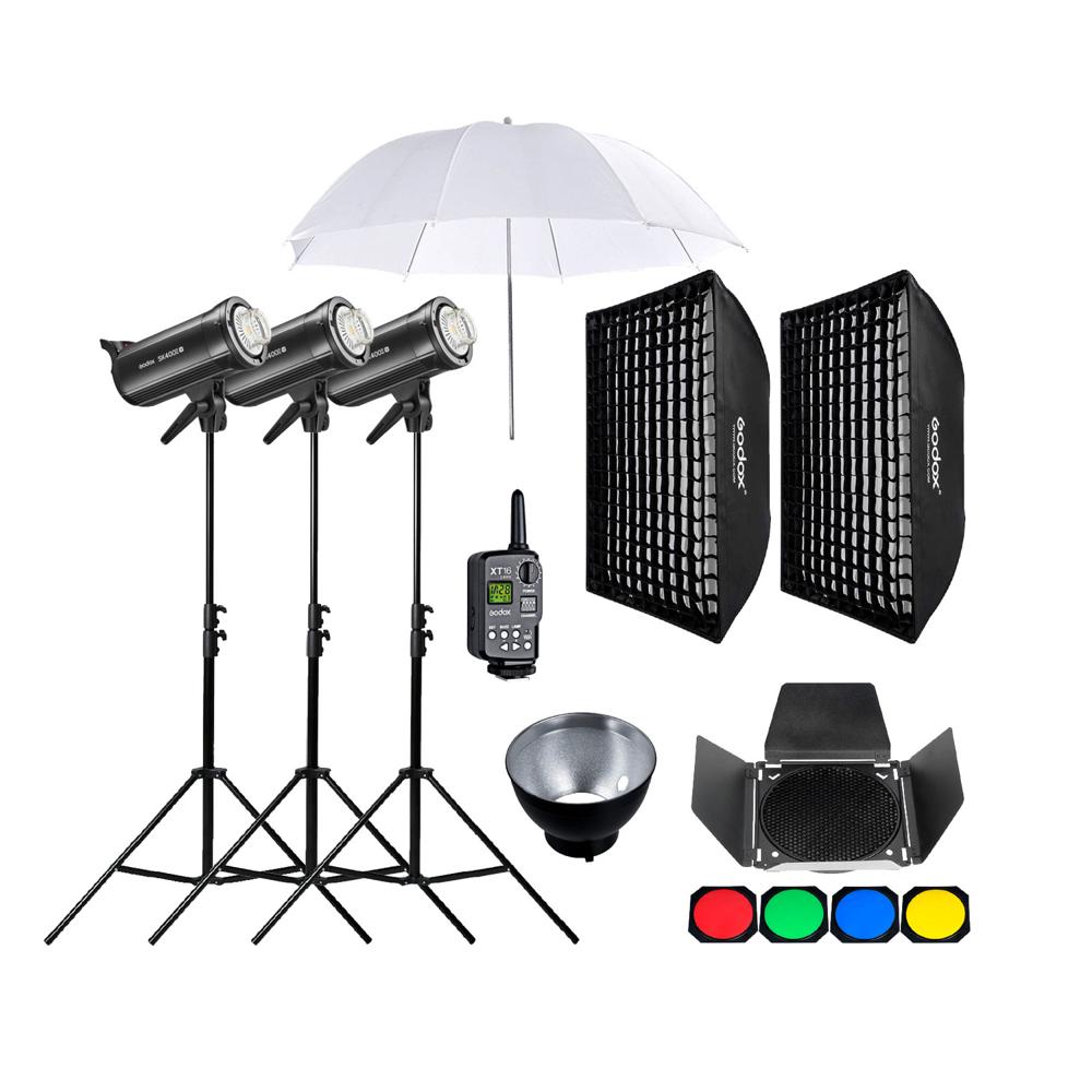 Kit flash de estudio Godox SK400II-V x3