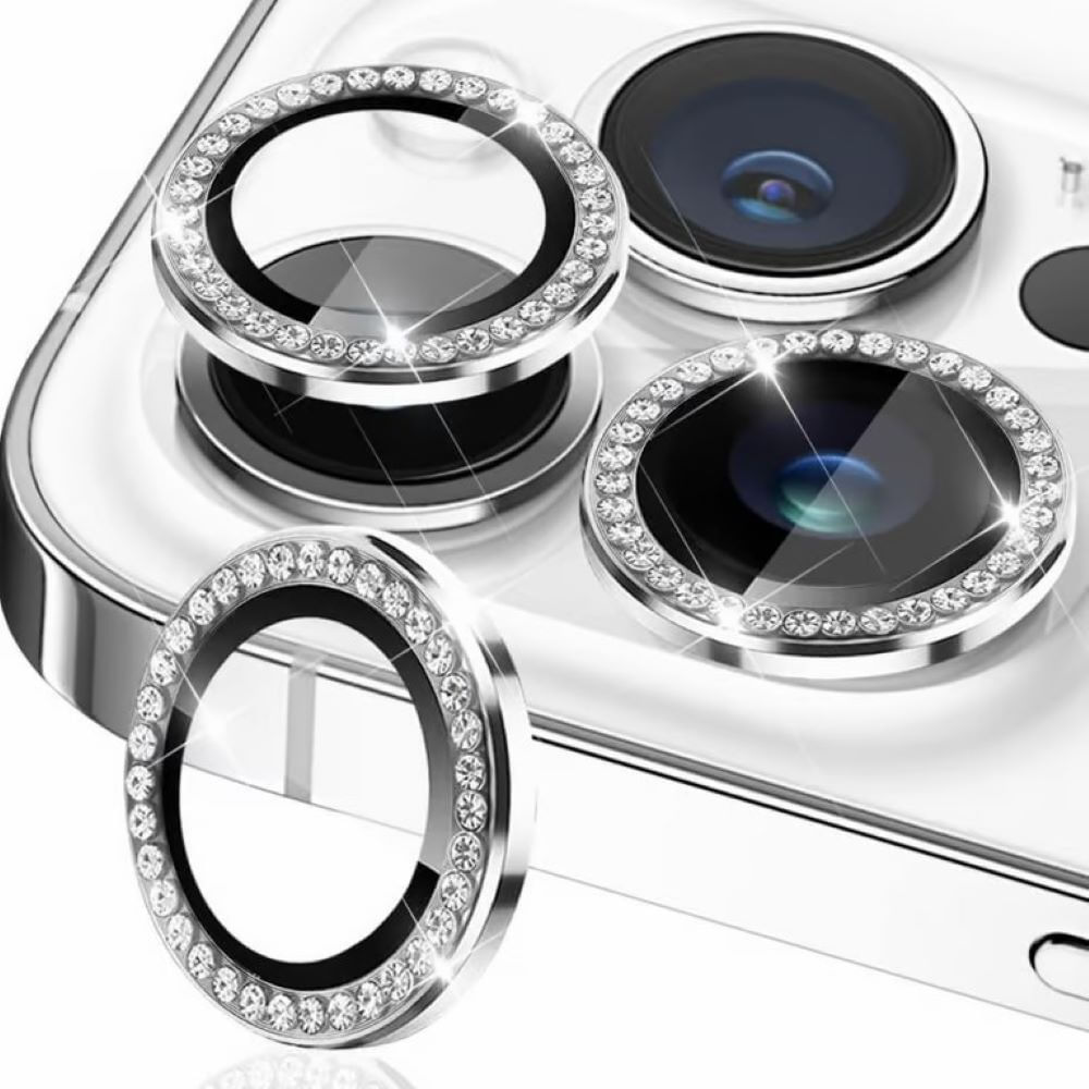 Micas de cámara individuales piedras para iphone 12 pro-plata