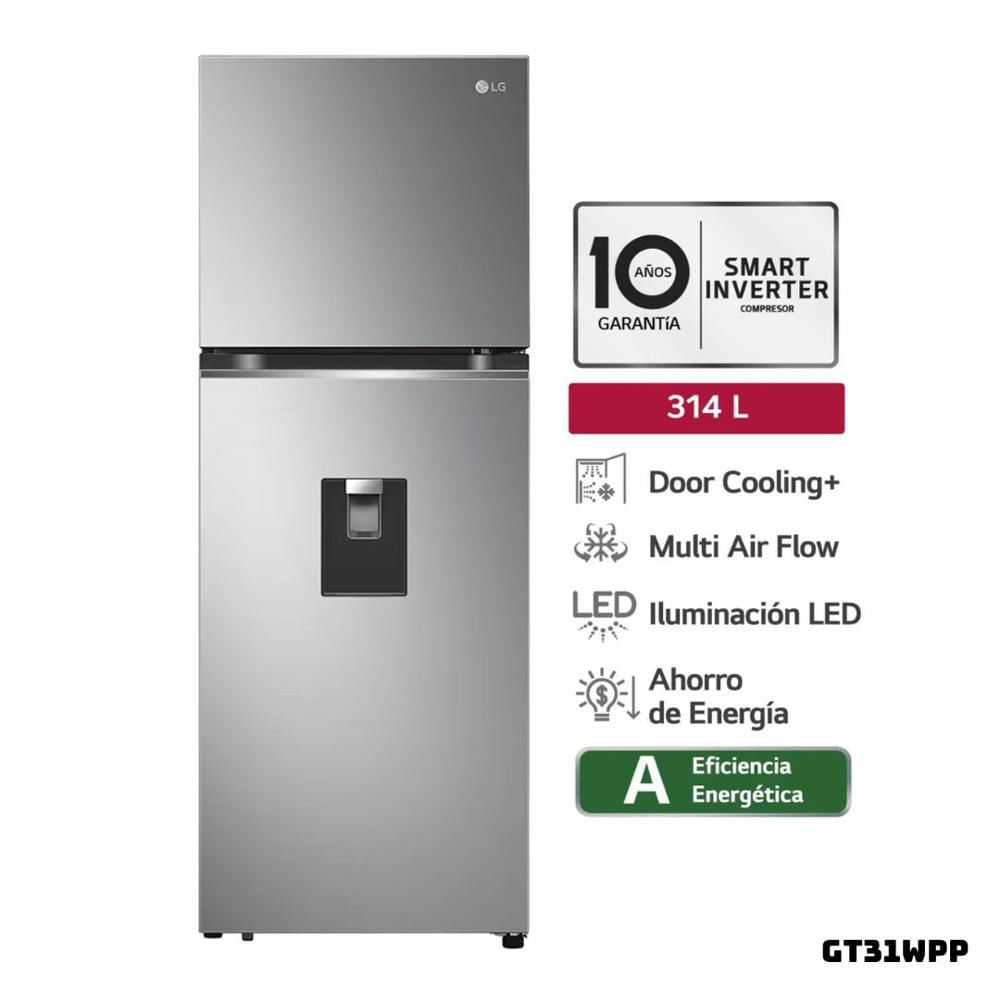 Refrigeradora LG 314L No Frost GT31WPP Plateado