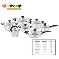 Juego de Ollas de 14 Piezas en Acero Inoxidable Luissant LU-1405A