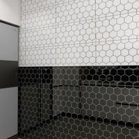 Pared Graficada Rombos Black 30x60cm 1.8m2 Orange