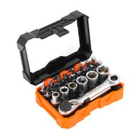 Set de Dados y Bits 24 Piezas 1/4' Werken Modelo GSPE131 Aluminizado