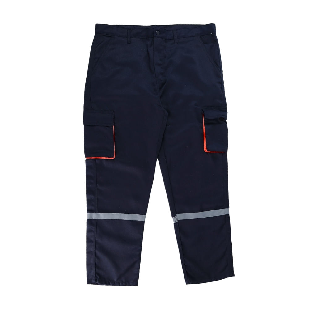 Pantalón de Trabajo Drill Tec Multibolsillo AzulNaranja Werken Talla M