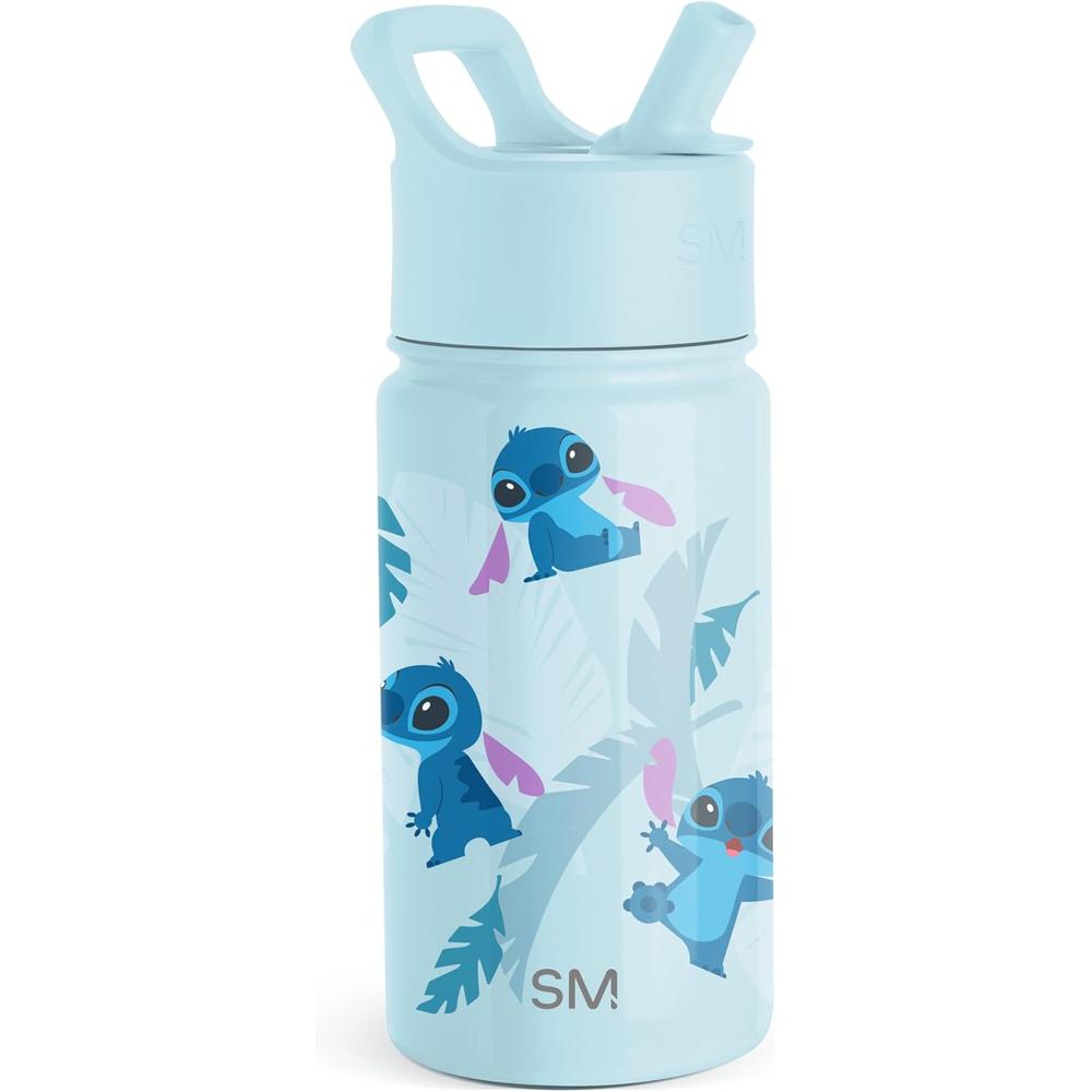 BOTELLA DE ACERO INOXIDABLE PARA NIÑOS CON PAJILLA STITCH SIMPLE MODERN | 14 OZ / 414 ML