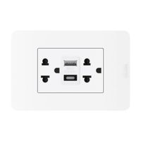 Tomacorriente Doble con USB Bticino Matix Go Blanco