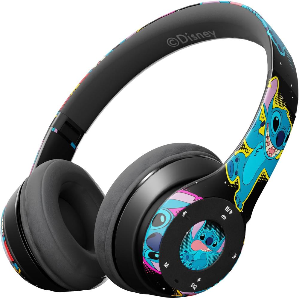 Disney | Auriculares plegables Bluetooth con micrófono y diseño de Stitch | Negro