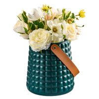 Florero Decorativo Modelo Primavera Cuadros Azul 303CAN11