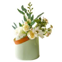 Florero Decorativo Modelo Primavera Lineal Verde Pastel 302PVP11