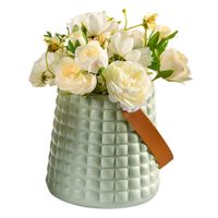 Florero Decorativo Modelo Primavera Cuadros Verde Pastel 305CVP11