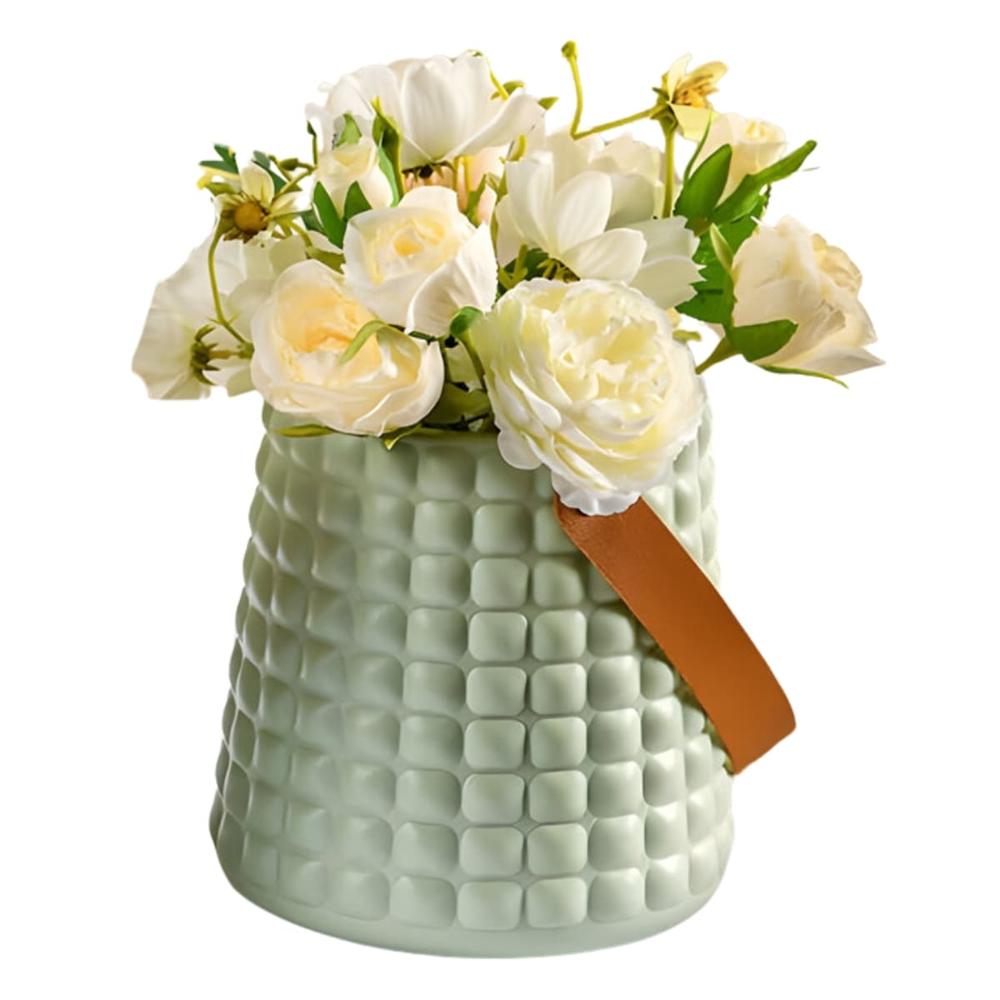 Florero Decorativo Modelo Primavera Cuadros Verde Pastel 305CVP11