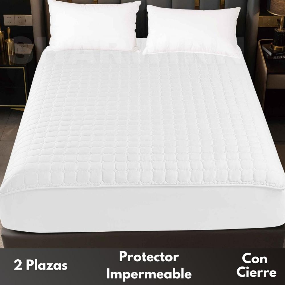 Cobertor de Colchon Protector Impermeable para Cama 2 Plz Blanco