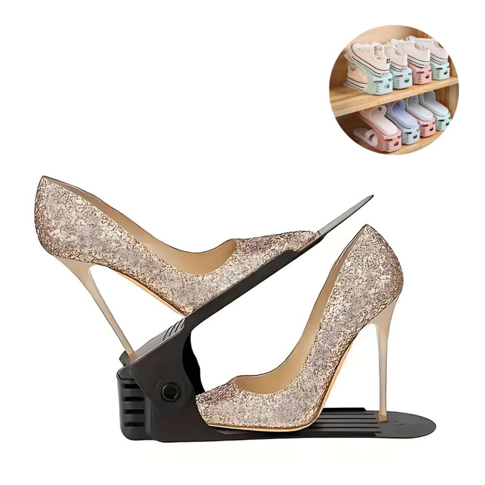 Set de 10 Organizadores de Zapatos de altura ajustable Negro