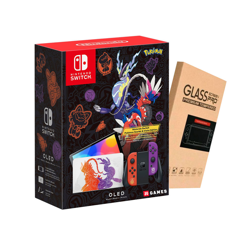 Consola Nintendo Switch Oled Edicion Pokemon Scarlet Violet + Mica