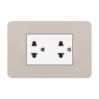 Tomacorriente Doble Policarbonato Bticino Matix Go Beige 220V