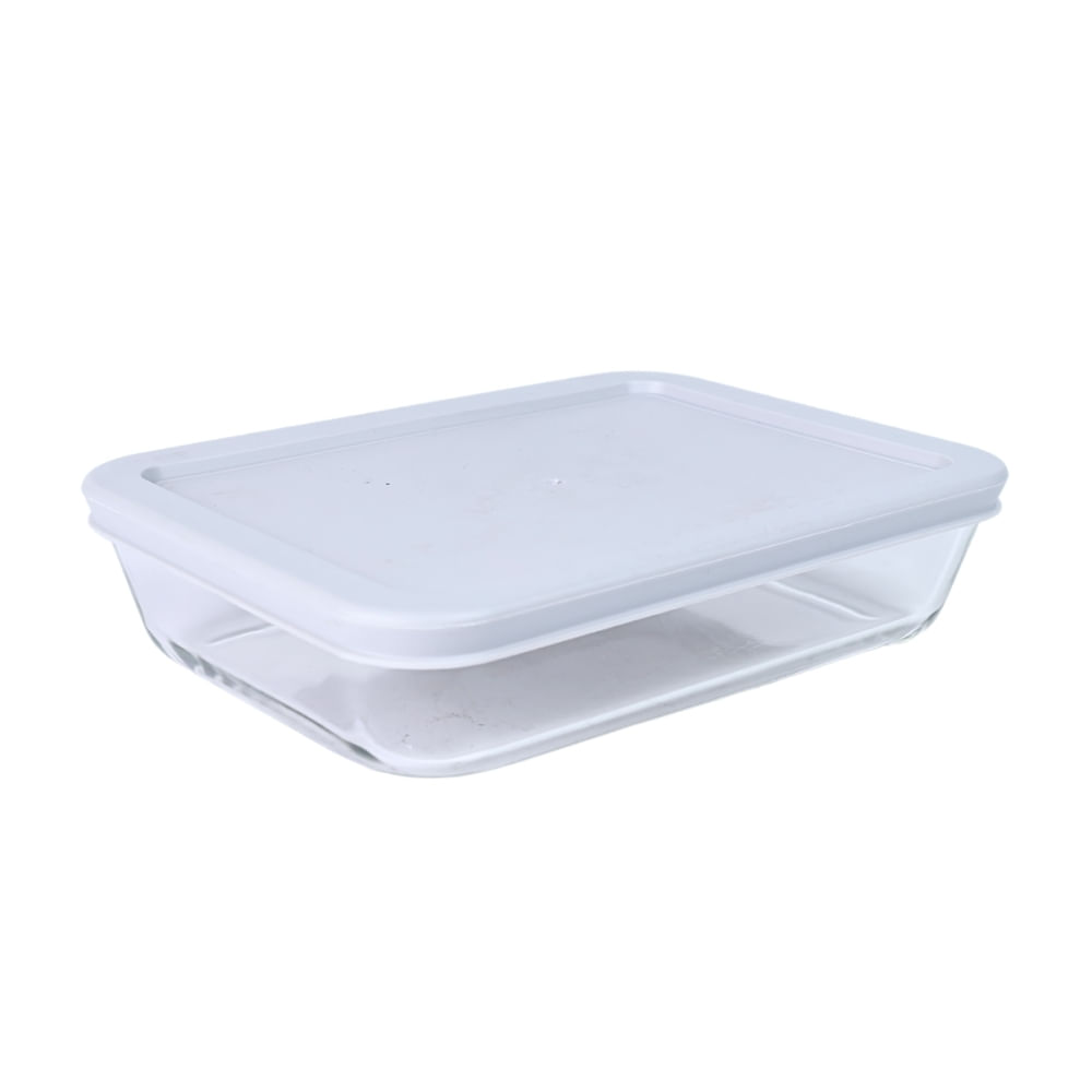 Taper de Vidrio Rectangular con Tapa Gris 700ml