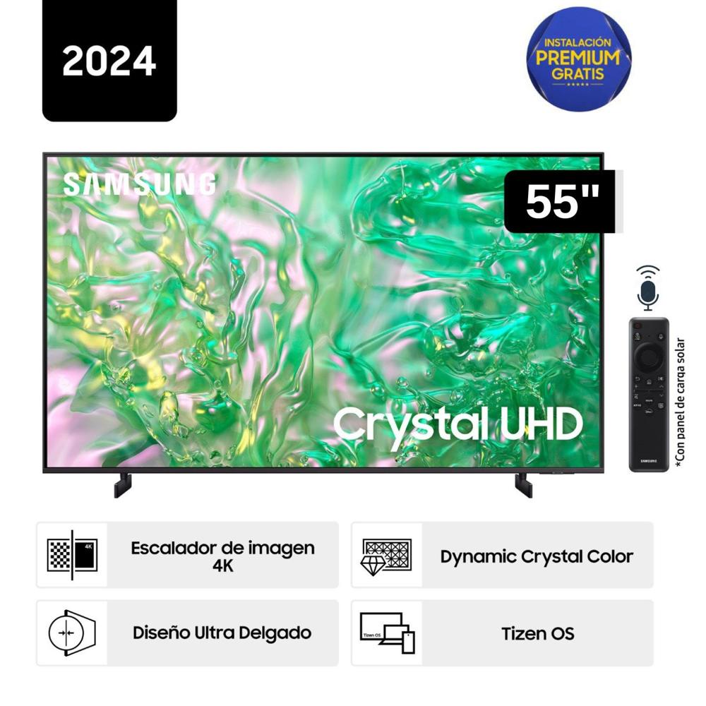 Televisor Samsung LED Smart TV 55 Crystal UHD 4K UN55DU8000GXPE