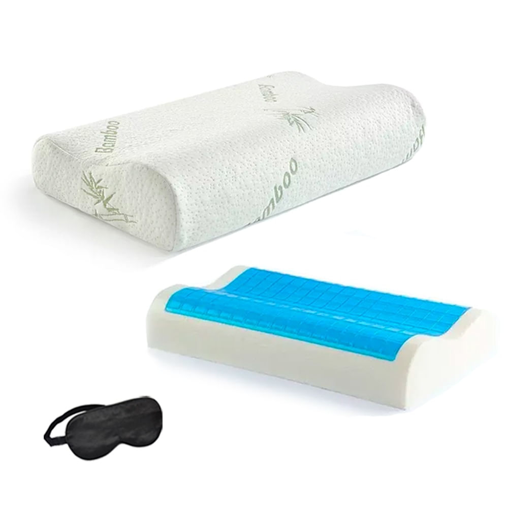 Almohada Memory Foam Gel Frío Regalo Antifaz Teraflex
