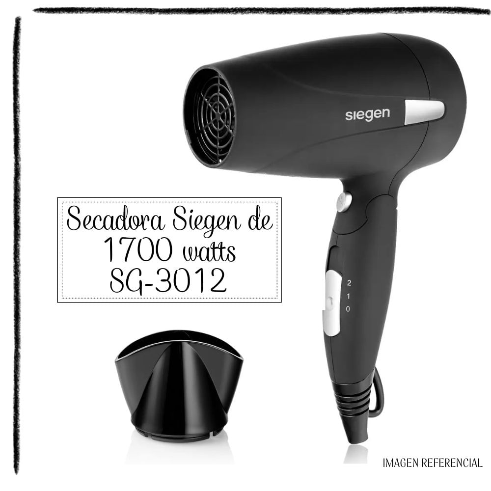 Secadora de Cabello de Viaje Siegen - SG3012