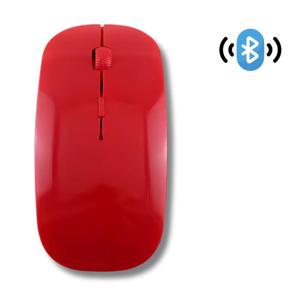 Mouse Óptico Inalámbrico Slim Ergonómico Conectividad Bluetooth Rojo