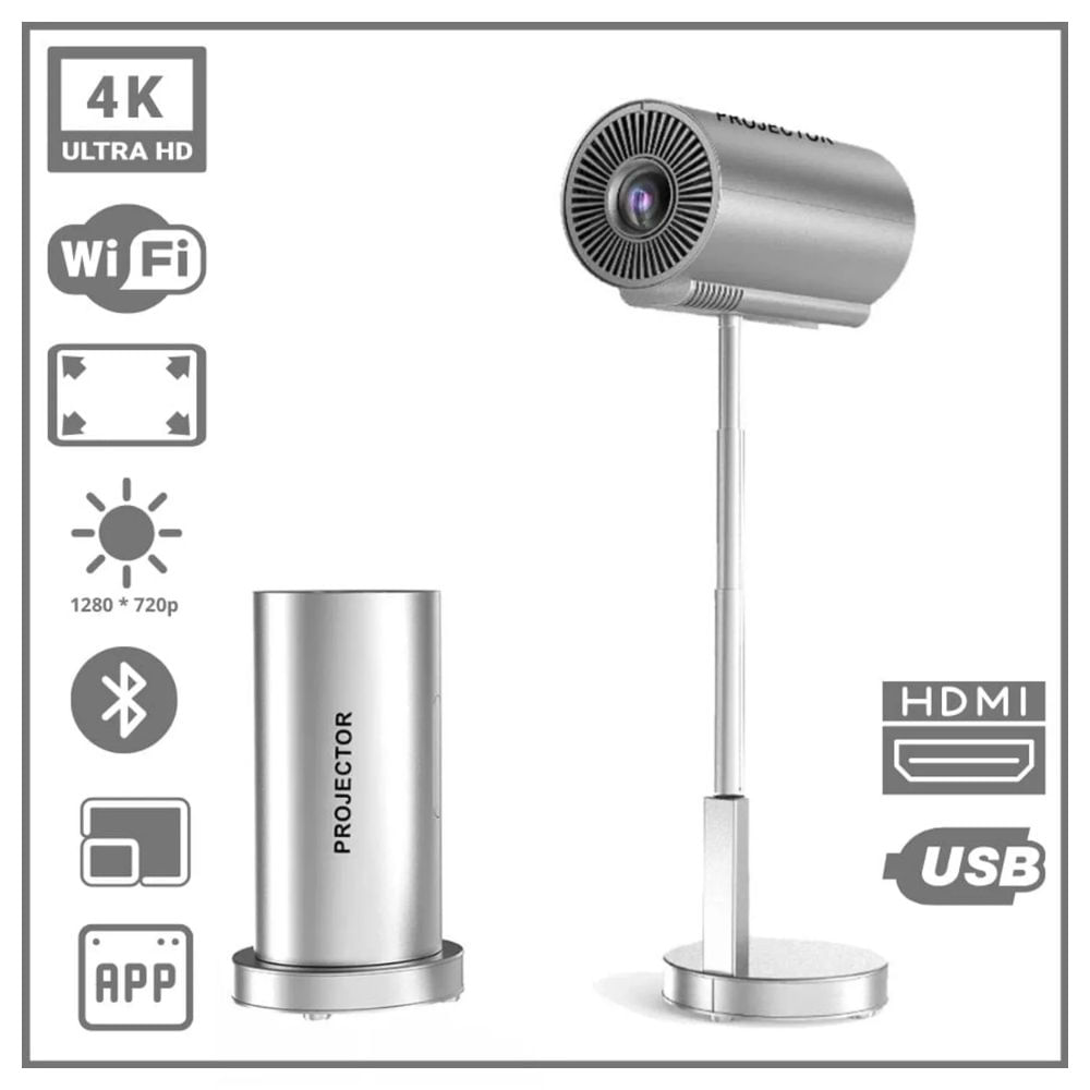 Proyector Smart 4K HY300 Pro full HD Android11 Wifi Bluetooth hasta 200""