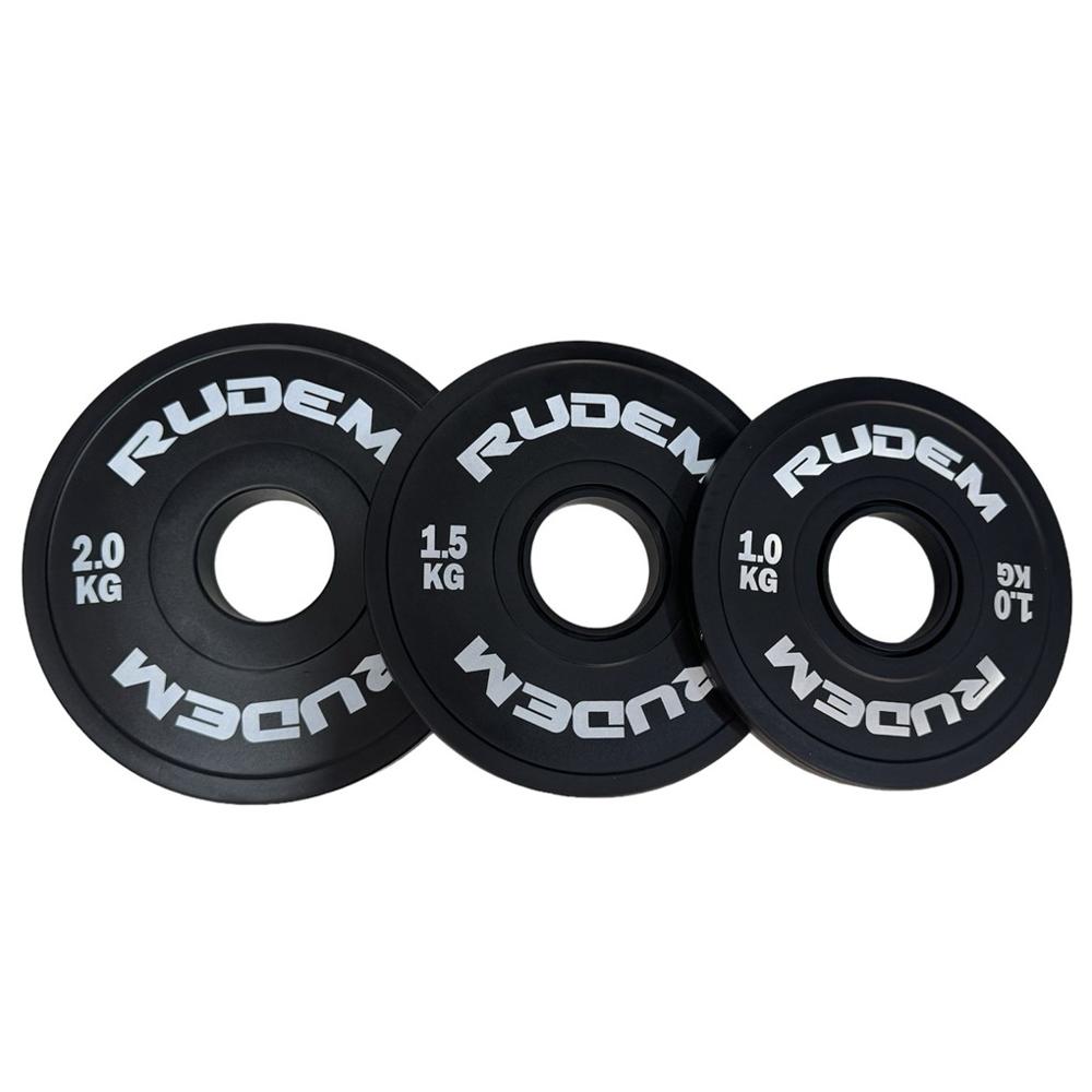 Discos Fraccionales Negros - Juego 1kg,1.5kg,2kg Rudem Discos Fraccionales Negros - Juego 1kg,1.5kg,2kg Rudem
