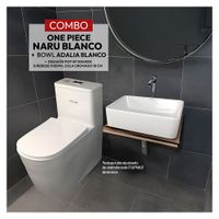 Combo Naru Blanco . Bowl Adalia Blanco . Desague Pop Up Grande Cromado