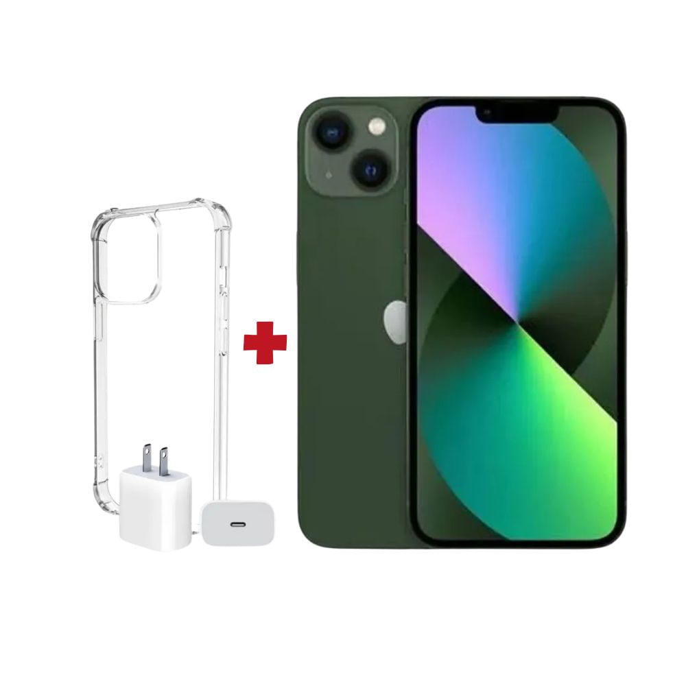iPhone 13 128GB verde + Adaptador 20w + Case Space