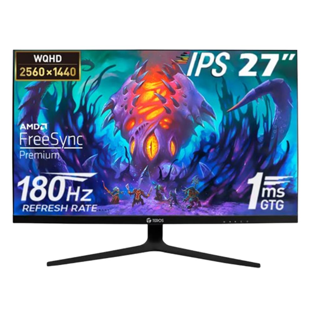 Monitor Plano Gaming Teros Te 2769g 27 Qhd Fast Ips 180 Hz 1ms Hdmi Dp Audio