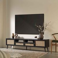 Mueble de TV Vintage 80"" Roboko Negro R&R MUEBLES