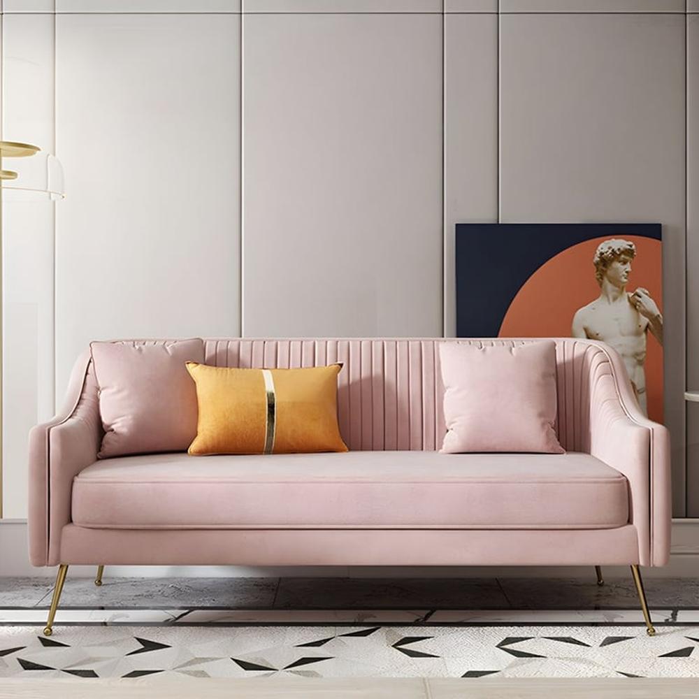 Sofa Aura Nordic 3 Cuerpos - Rosado
