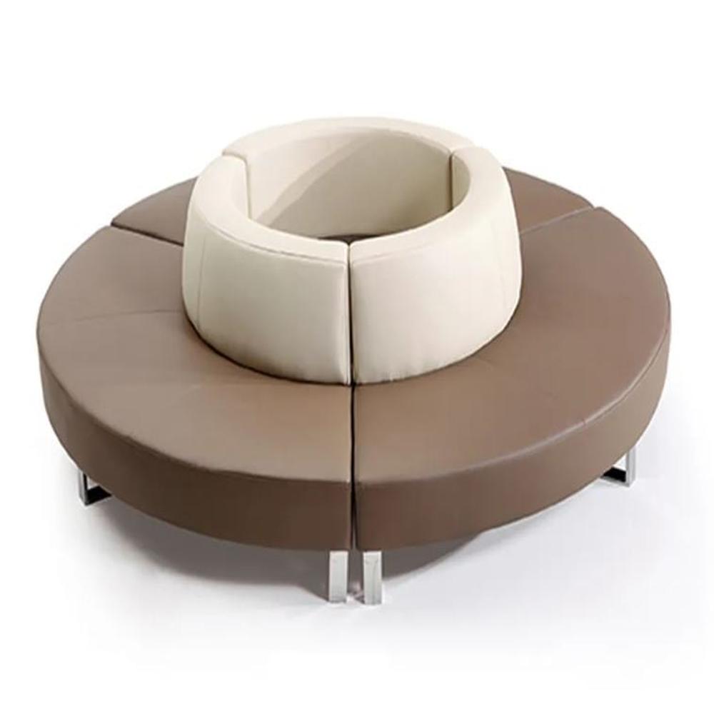 Sofá Gorut Curvo Circular Modular - Marrón y Beige