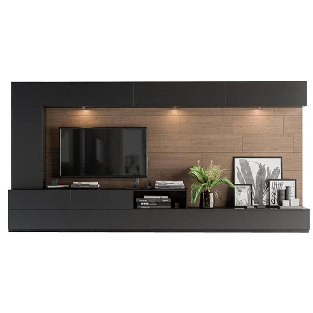 Centro de Entretenimiento Dark Luck - Negro y Marrón