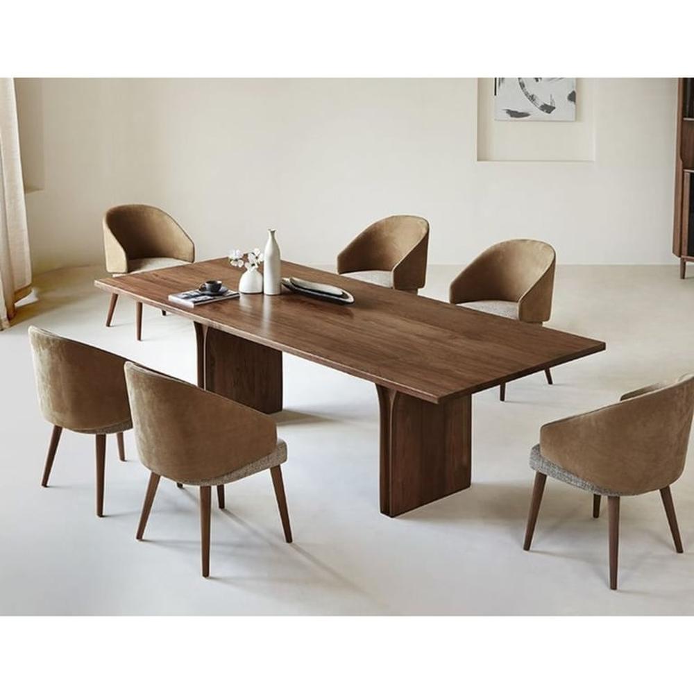 Juego de Comedor Florence 6 Sillas - Marrón y Beige Oscuro