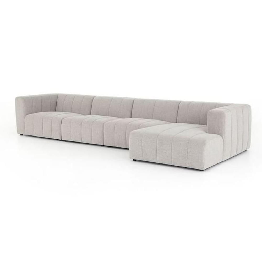 Sofa Seccional Gonzal 3 Cuerpos Derecha + Puff - Ivory
